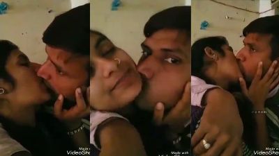 South Indian couple kisses passionately in a public place